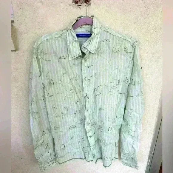 Georg Roth button up paisley top stitch men’s shirt - Picture 1 of 4